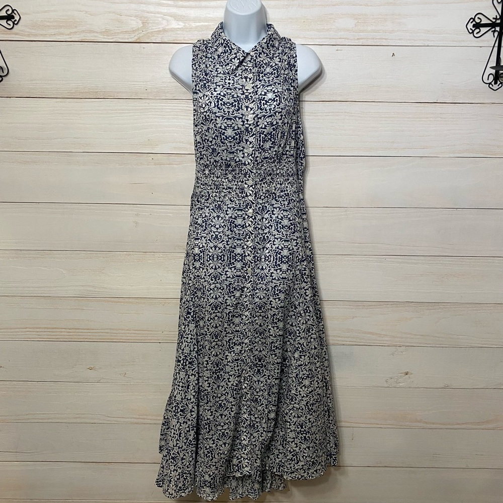 Chelsea & Theodore women’s size XL blue and white polo tank dress